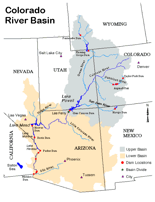 A map showing the Colorado river basin as a whole