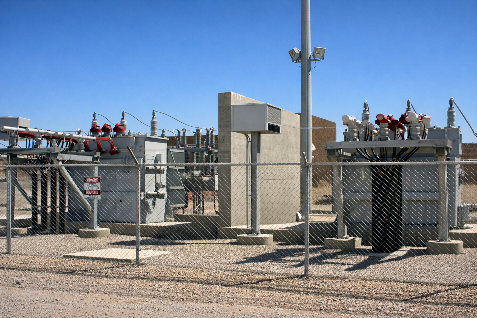 A electric substation in the desert