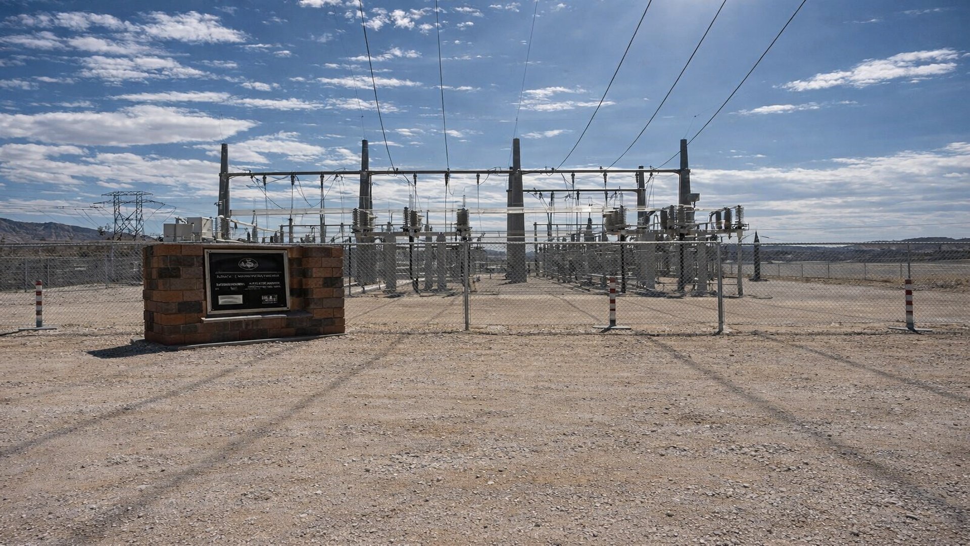 An electric substation in the desert